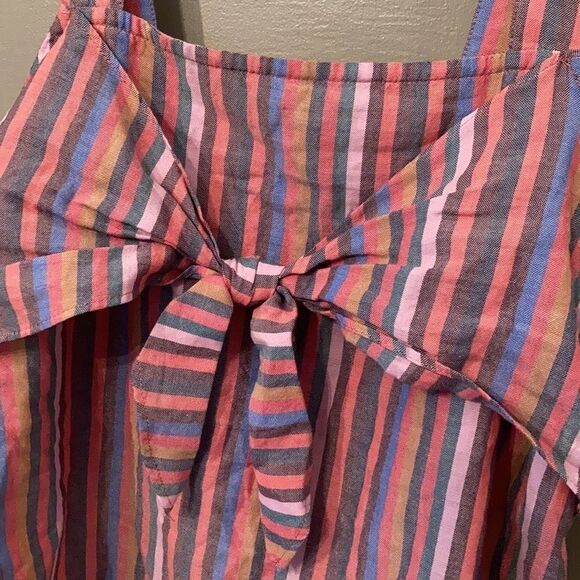 𝅺MADEWELL Tie-Front Cami Top in Rainbow Stripe - Picture 8 of 10